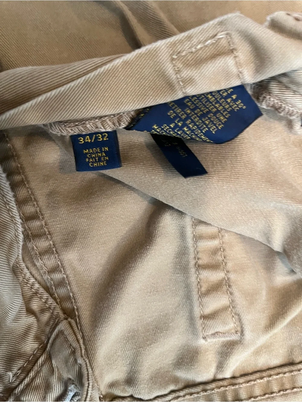 Men's Khaki Straight-Leg Pants